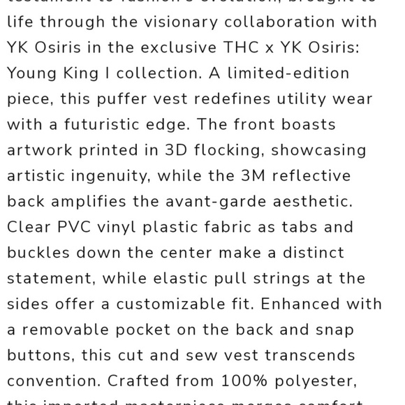 THC Puffer Vest, streetwear utility XXL - Picture 5 of 14